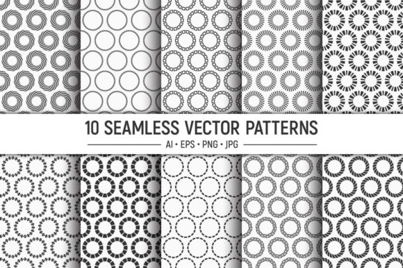 10 Circless Seamless Vector Pattern