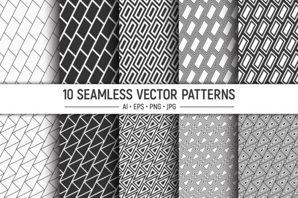 10 Seamless Bricks and Triangles Pattern for Creative Designers
