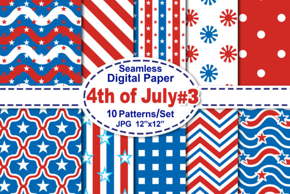 4th of July Seamless Digital Pattern V.3 for Creative Projects