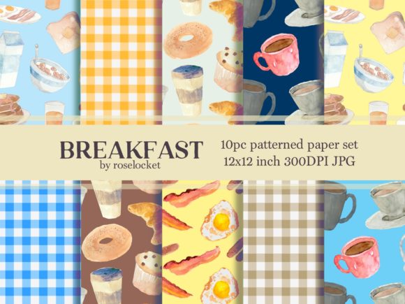 Breakfast and Coffee Digital Paper Set: A Creative Resource for Every Project
