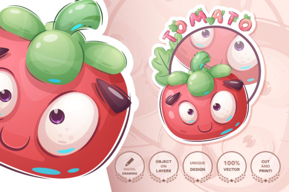 Cartoon Funny Tomato - Seamless Pattern: A Unique Touch for Your Creative Projects