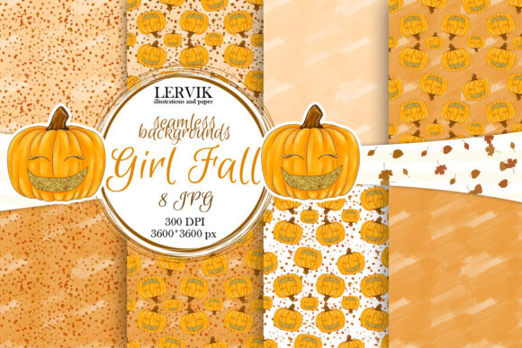 Fall Pumpkin Digital Paper Pack