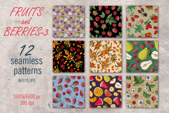 Fruits and Berries Digital Papers
