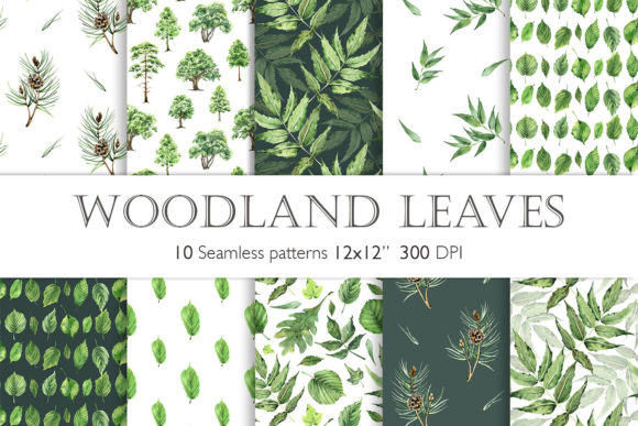 Green Tree Leaves Seamless Pattern Set: A Versatile Digital Tool for Creative Projects