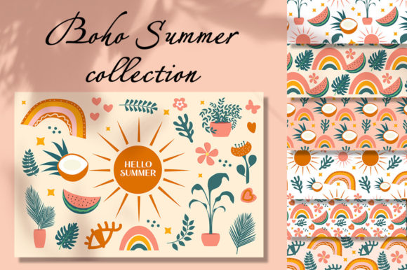 Hello Summer Boho Abstract Set: A Creative Tool for Modern Workflows