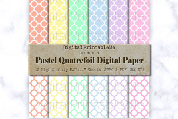 Pastel Quatrefoil Digital Paper