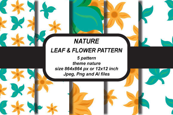 Pattern Leaves and Flower