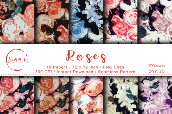 Red Roses Seamless Floral Pattern Papers: A Versatile Creative Resource