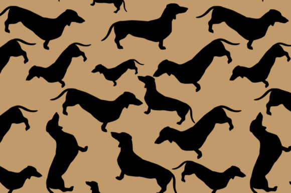 Seamless Dachshund Silhouette Pattern: A Versatile Design for Creative Projects