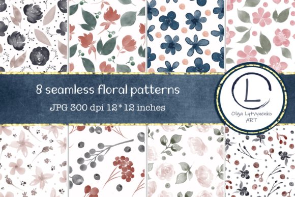 Seamless Pattern Watercolor Floral Pack: A Versatile Digital Resource for Creative Projects