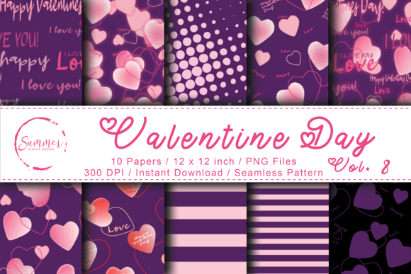 Seamless Purple Hearts Digital Paper: A Versatile Design Resource for Creative Projects
