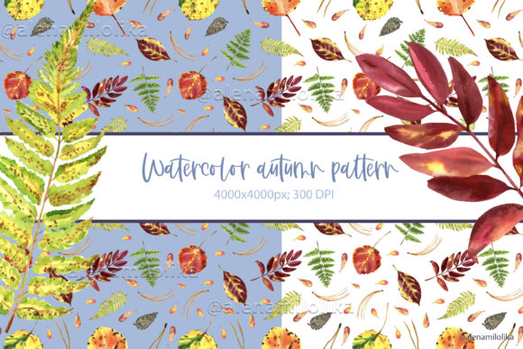 Watercolor Autumn Pattern: Fall Print for Creative Projects